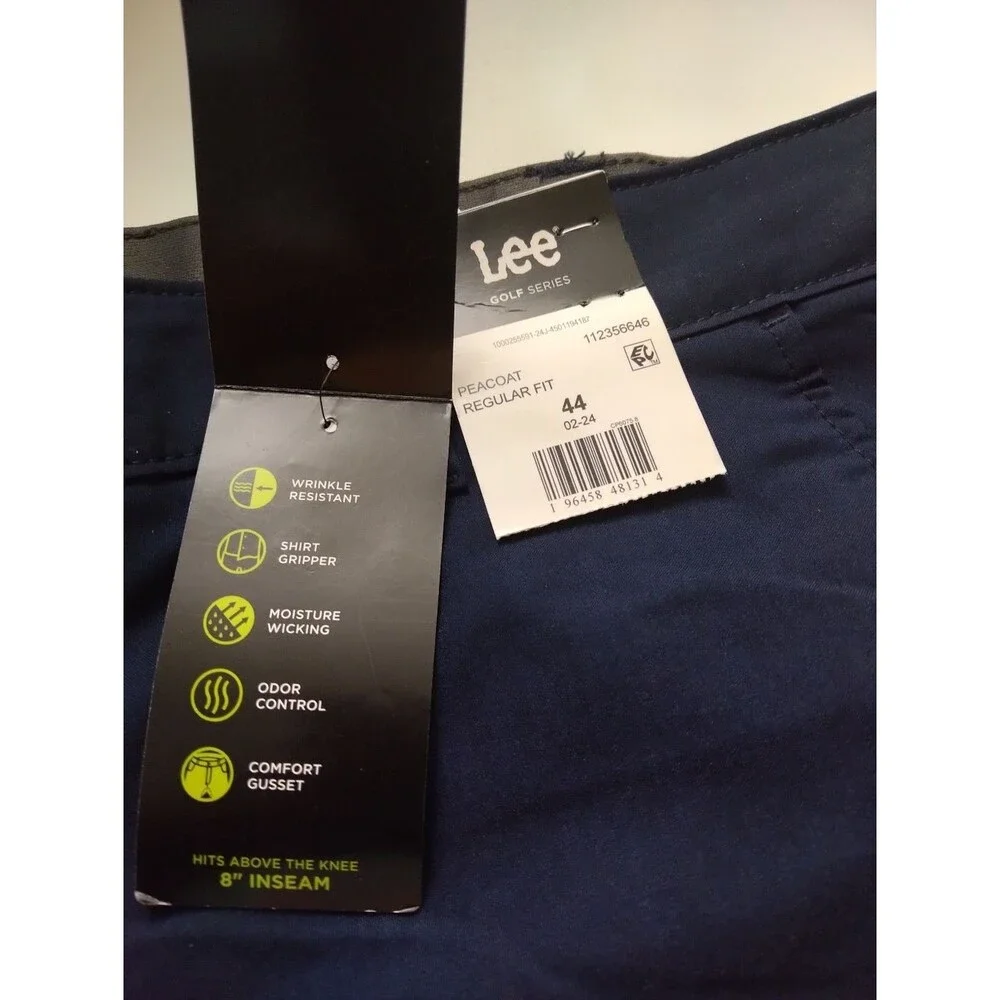 Lee Men's Blue  Flat Front Performance Shorts Size 44